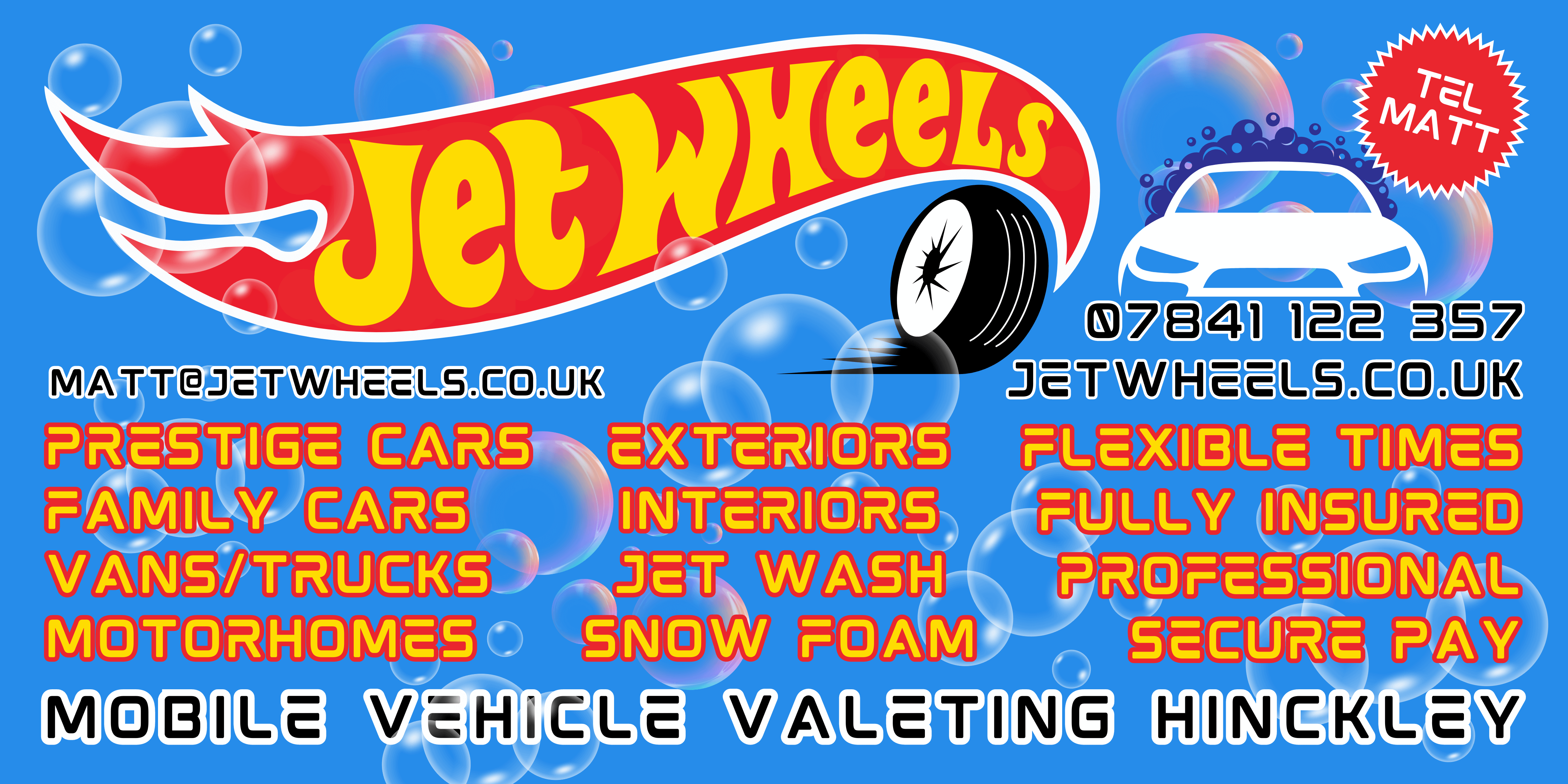 areas of service Jet Wheels mobile Valeting Hinckley